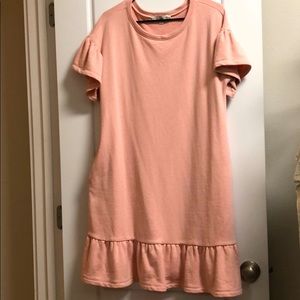 Pink LOFT short sleeved peplum dress